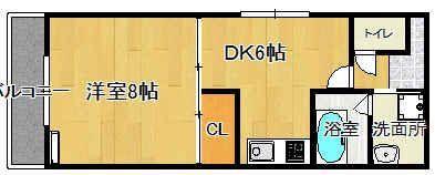 コンフォールステージ五橋(1DK/2階)の間取り写真