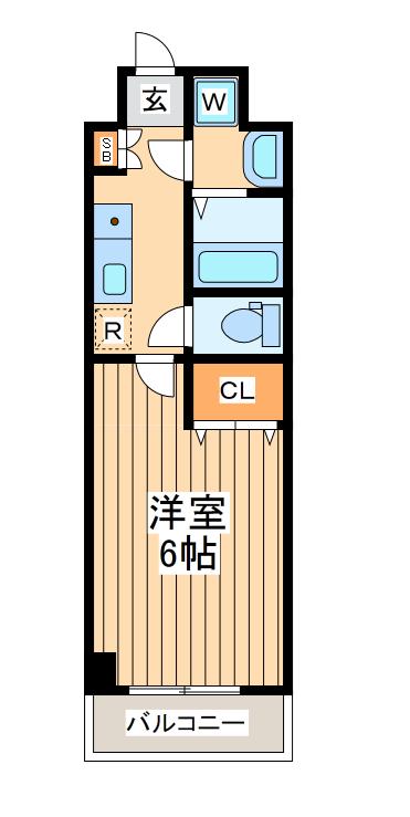リクレイシア八丁畷(1K/6階)の間取り写真