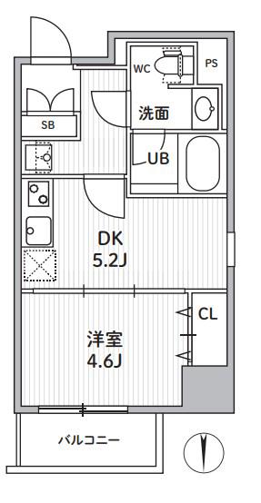 S-RESIDENCE住吉AQUACHT(1DK/3階)の間取り写真