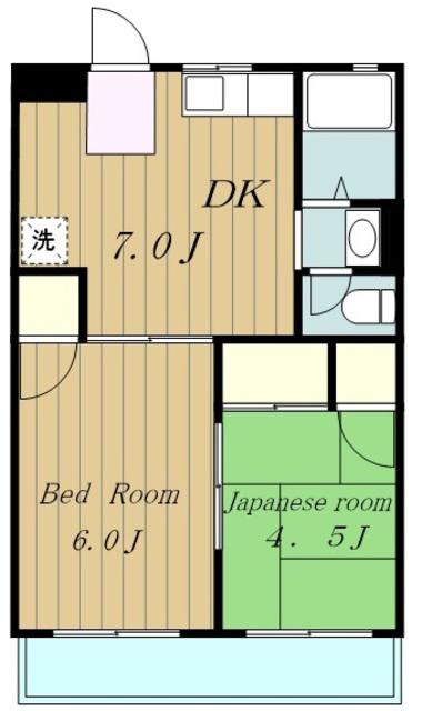 マンションヤジマB(2DK/3階)の間取り写真