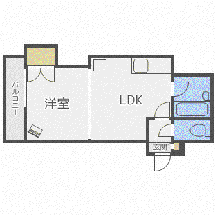 円山北町ハイム(1DK/10階)の間取り写真