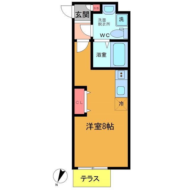エアフォルク原木(ワンルーム/3階)の間取り写真