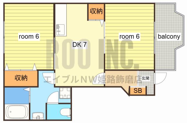 ルクール清水(2DK/1階)の間取り写真