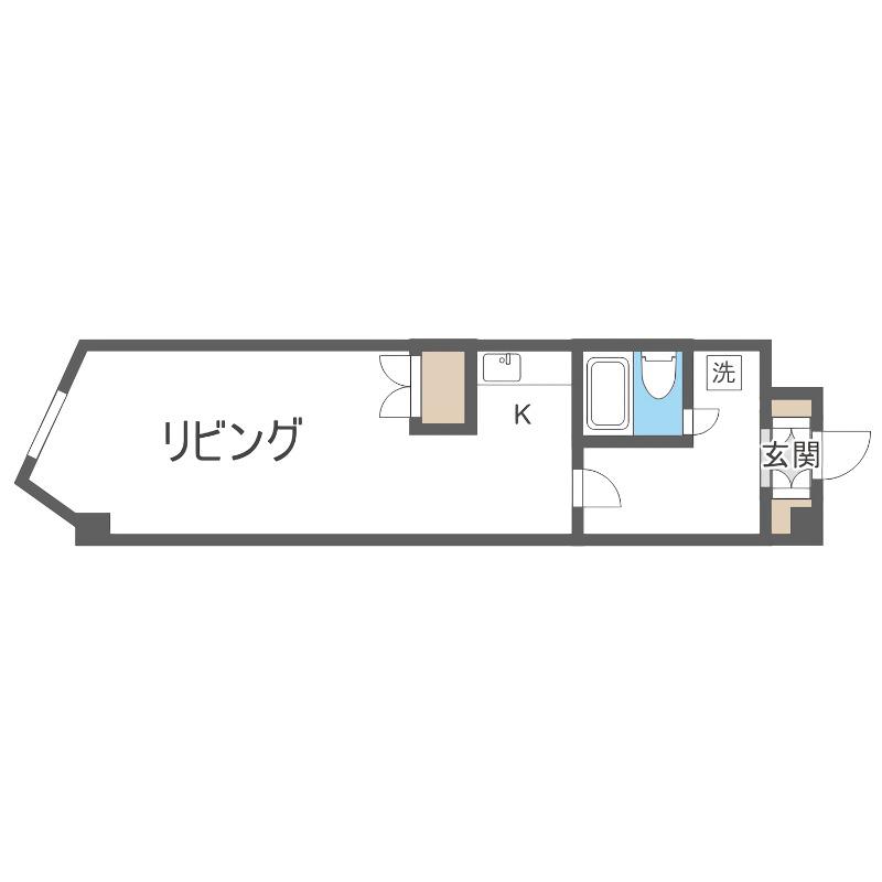 ハイツしらかば(1DK/3階)の間取り写真