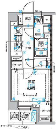 DIPS西新井(1K/4階)の間取り写真