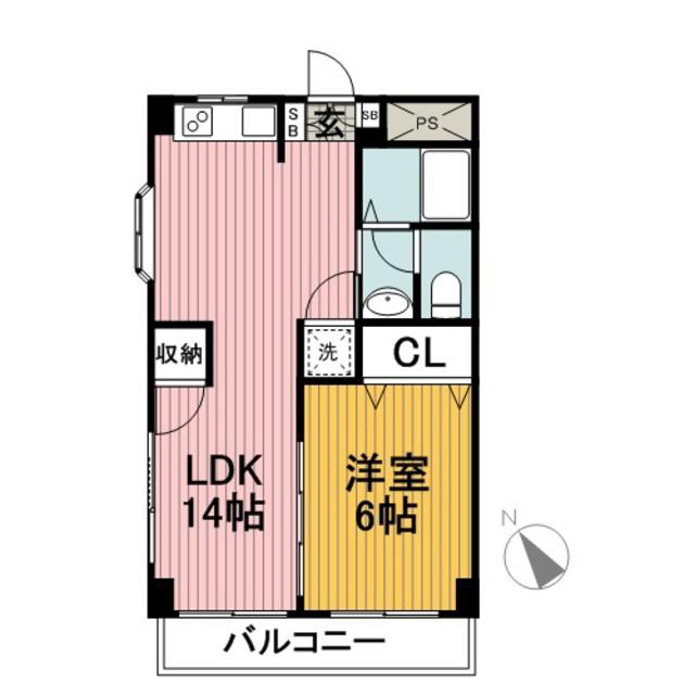 リバーウエスト20(1LDK/1階)の間取り写真