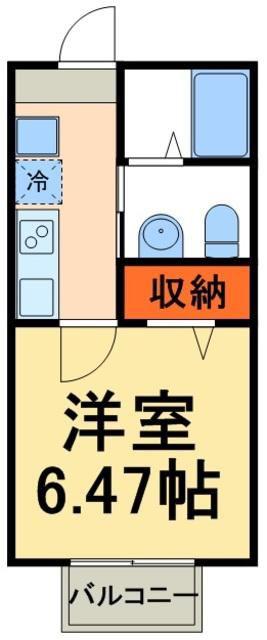 グランシティ我孫子(1K/1階)の間取り写真