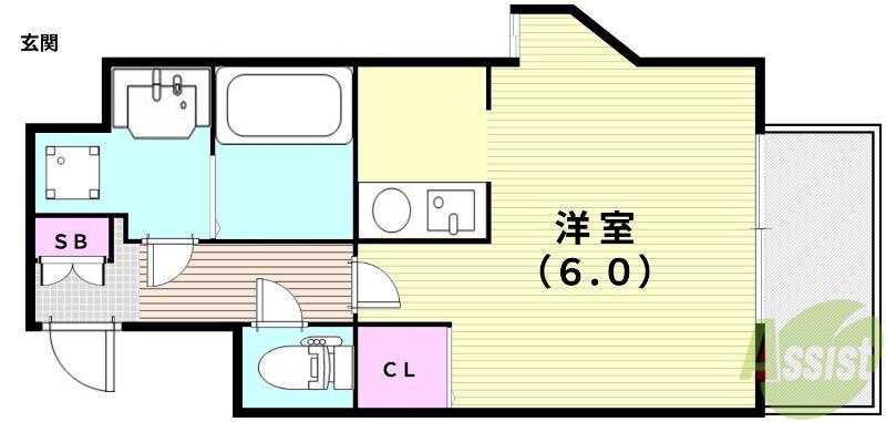 ONLY ONE小花II(ワンルーム/4階)の間取り写真