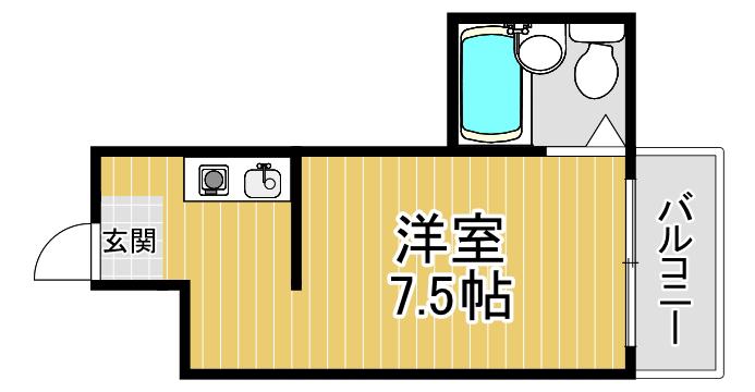 アクティ福島(ワンルーム/2階)の間取り写真