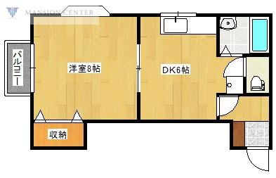 コーポ すず蘭(1DK/2階)の間取り写真