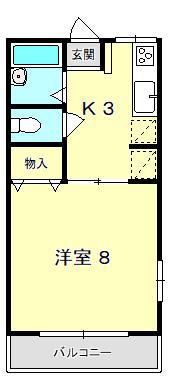 レトア・S(1K/1階)の間取り写真