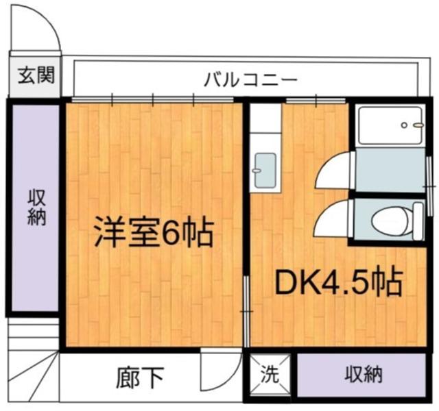 世田谷区鎌田2丁目アパート(1DK/2階)の間取り写真