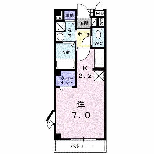 サニーメゾン1(ワンルーム/2階)の間取り写真