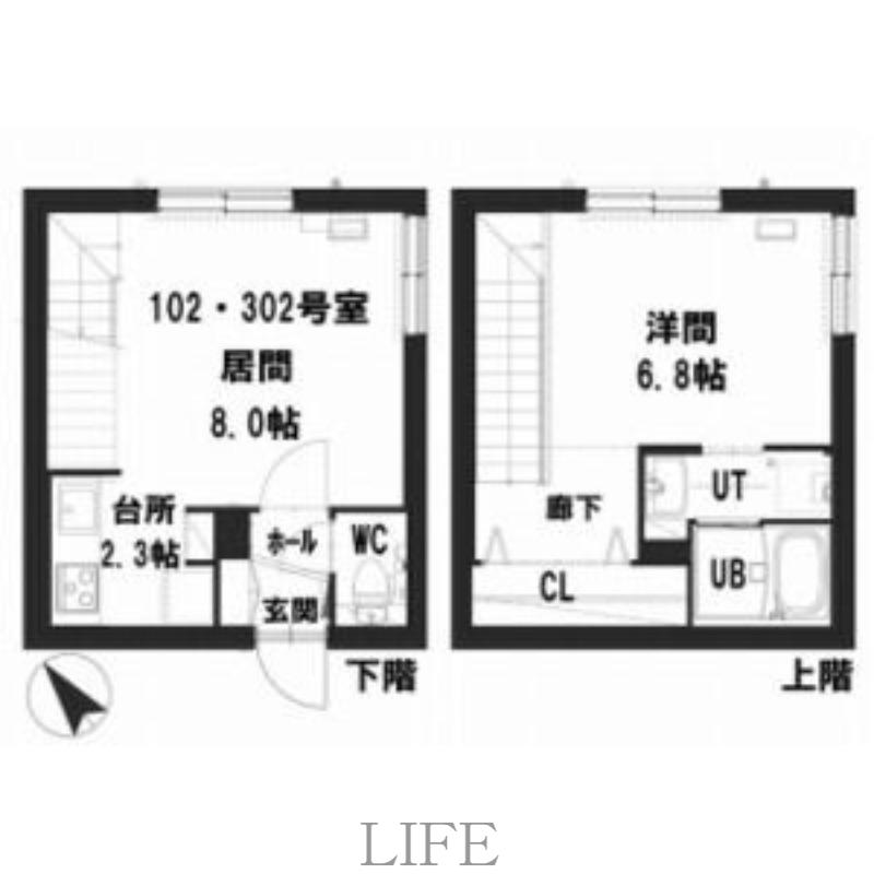 グランメール メイ(1LDK/1階)の間取り写真