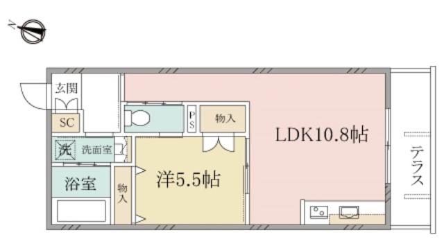 ヘーベルヴィレッジ南烏山TRIANON(1LDK/1階)の間取り写真