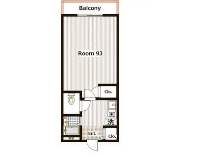 代々木パークハイツ(1K/2階)の間取り写真