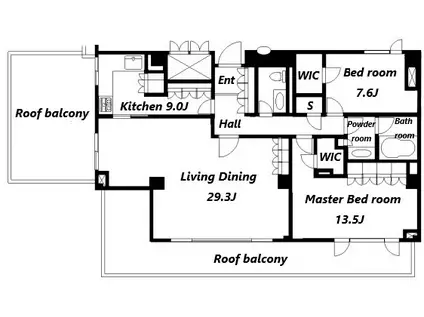 クレストコート砂土原(2LDK/7階)の間取り写真