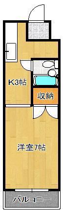 クライムハイツ寿山(1K/3階)の間取り写真
