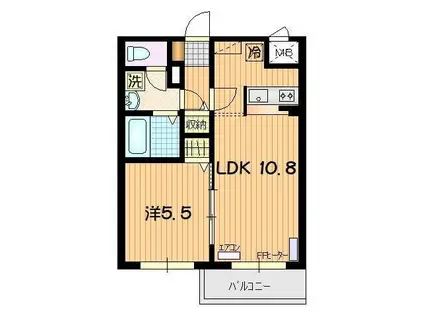 クライン・ファルケ(1LDK/1階)の間取り写真