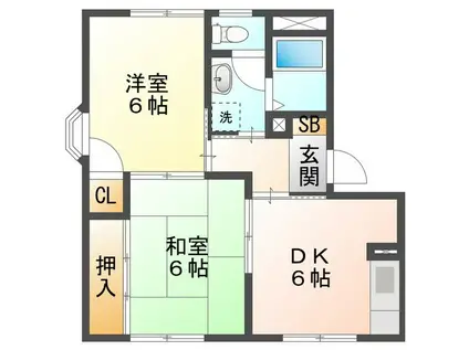 マノワール白山(2DK/1階)の間取り写真