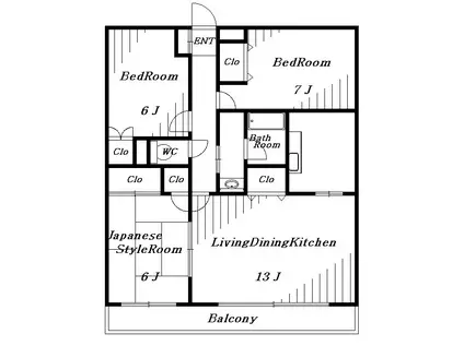 シャルム検見川(3LDK/1階)の間取り写真