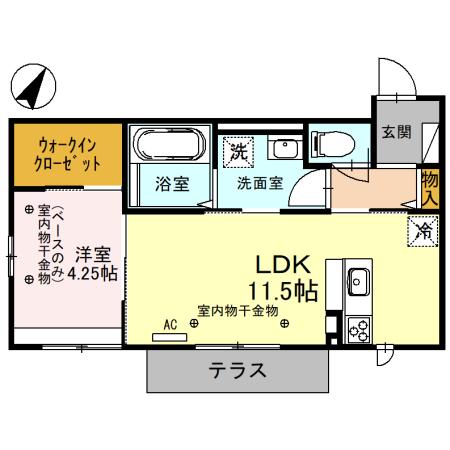 アステールVII(1LDK/1階)の間取り写真