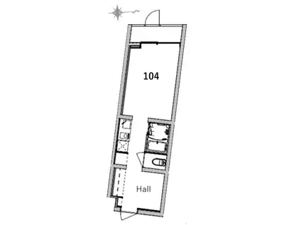 大型犬OK CIRCLEGARDENKAMATA 京急蒲田徒歩4分(ワンルーム/1階)の間取り写真