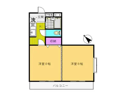 メゾンアスカ(2K/4階)の間取り写真