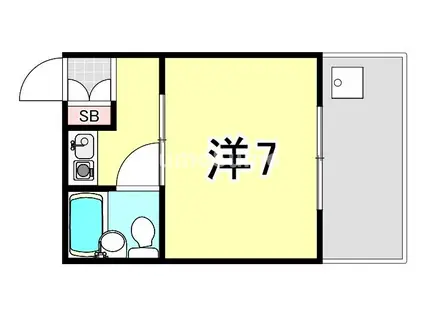 ドミール青木(1K/2階)の間取り写真