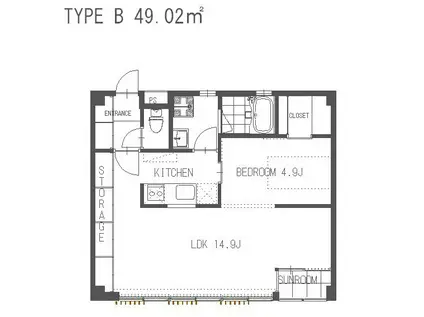 FIRST ANCHOR(1LDK/2階)の間取り写真
