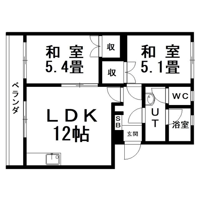 パミールハイツ(2LDK/3階)の間取り写真