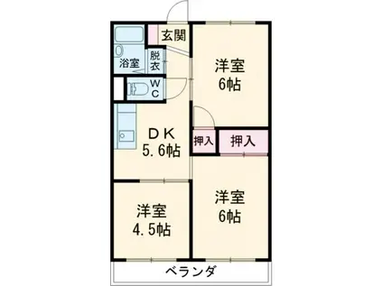 エビスコーポ(3DK/3階)の間取り写真