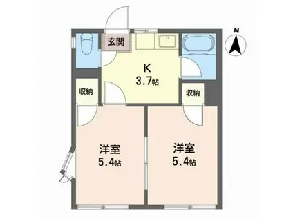プラザ菊池(2K/1階)の間取り写真