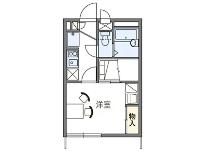 ROKA(1K/2階)の間取り写真