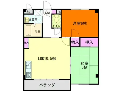 プルミエールA(2LDK/1階)の間取り写真