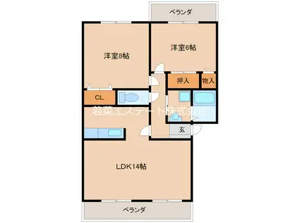 クレールII(2LDK/3階)の間取り写真