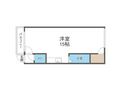 CASADUQUW平岸(1DK/3階)の間取り写真