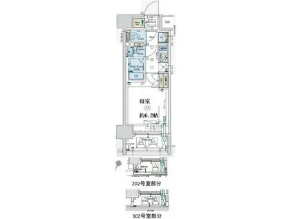 ジェノヴィア阪東橋IIスカイガーデン(1K/9階)の間取り写真