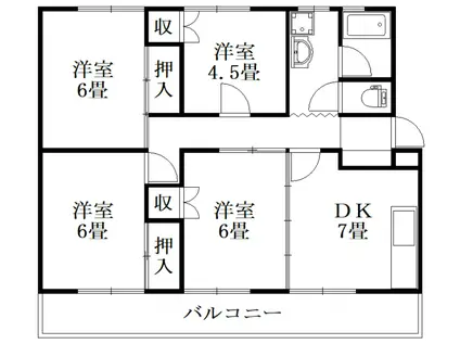 ガーデンプレイス城東(4DK/3階)の間取り写真