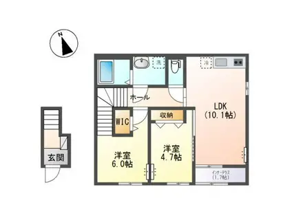 サンエリーハイム(2LDK/2階)の間取り写真