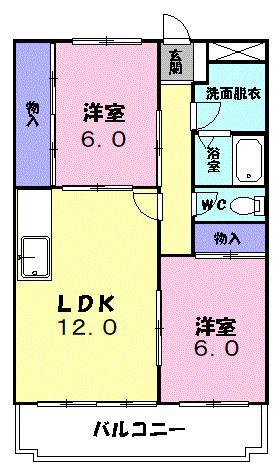 LASSIK(2LDK/3階)の間取り写真