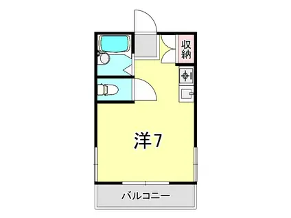 リトル六甲(ワンルーム/1階)の間取り写真
