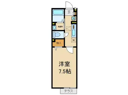 メゾンソフィア(1K/1階)の間取り写真