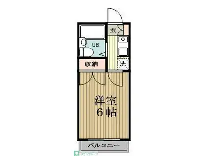 ガーデンヒルズ立川(1K/3階)の間取り写真