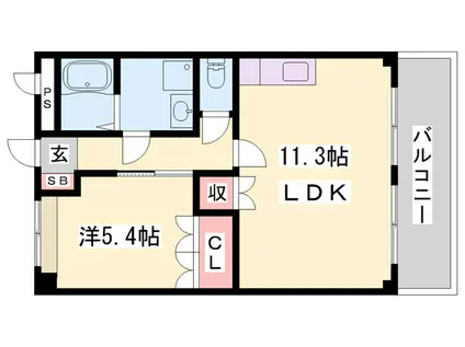 フェイバリット(1LDK/2階)の間取り写真