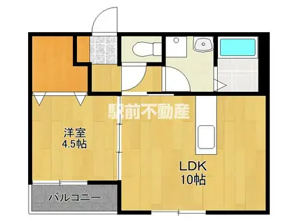 MS COURT NT(1LDK/3階)の間取り写真