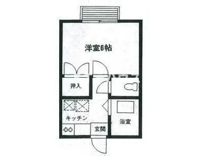 第一幕張ハイツ(1K/1階)の間取り写真