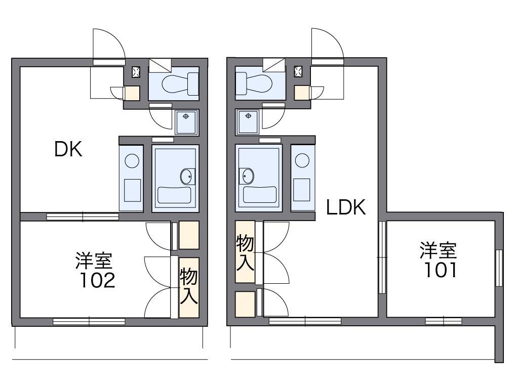 レオパレスT-アイランド(1DK/1階)の間取り写真