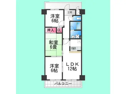 カナート浅香(3LDK/5階)の間取り写真