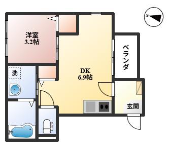 アルタイ石橋阪大前(1DK/3階)の間取り写真